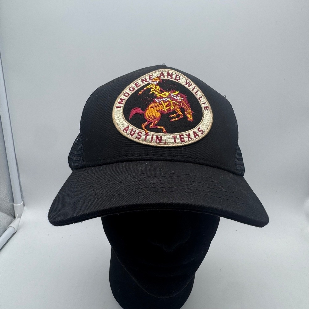 Imogene and Willie Austin Texas Black Trucker Hat Made in USA Snapback Cap